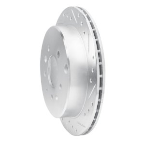 Mazda MPV Brake Rotor (1) - Rear Right - R1 Concepts - Drilled & Slotted - Silver - `92-`06